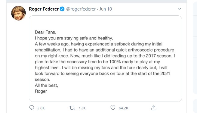 roger federer right knee
